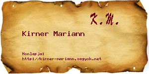 Kirner Mariann névjegykártya