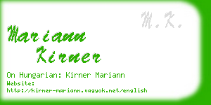 mariann kirner business card